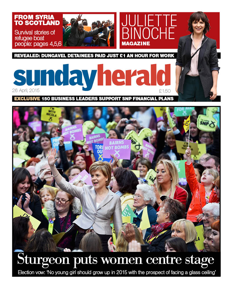 Sunday Herald (26 April 2015) front page