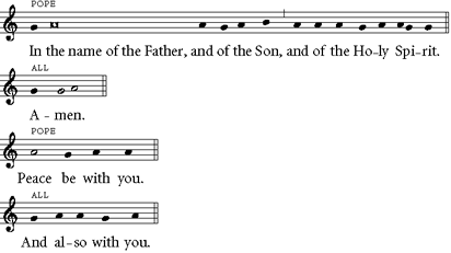 chant setting of 'In the name of the Father...'